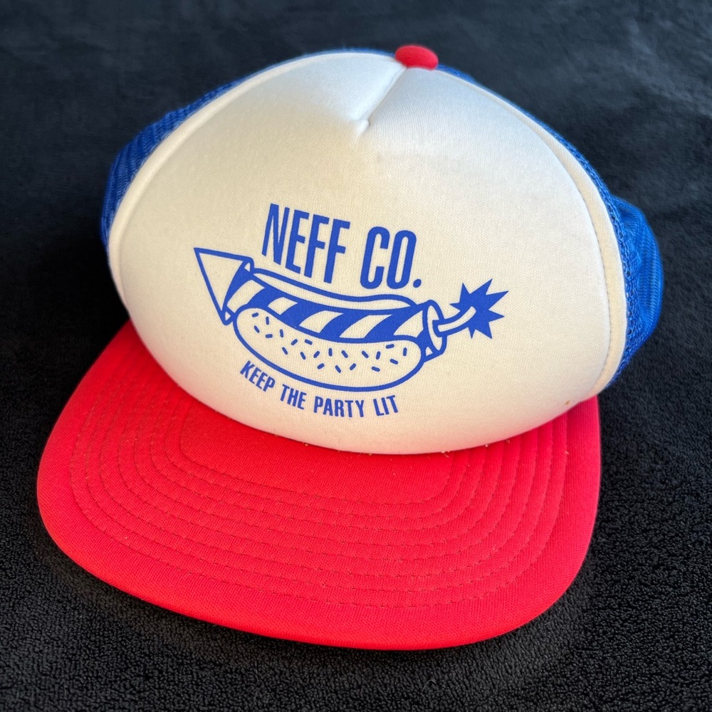 Neff “Keep The Party Lit” SnapBack Trucker Hat OSFA